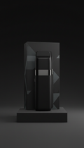 Matte Black Pod Device with Metallic Accent